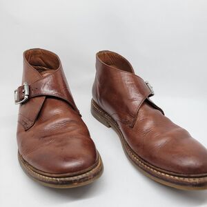 Frye "William" Mens Brown Leather Monk Strap Ankle Boots Size US 8.5 D  Mexico